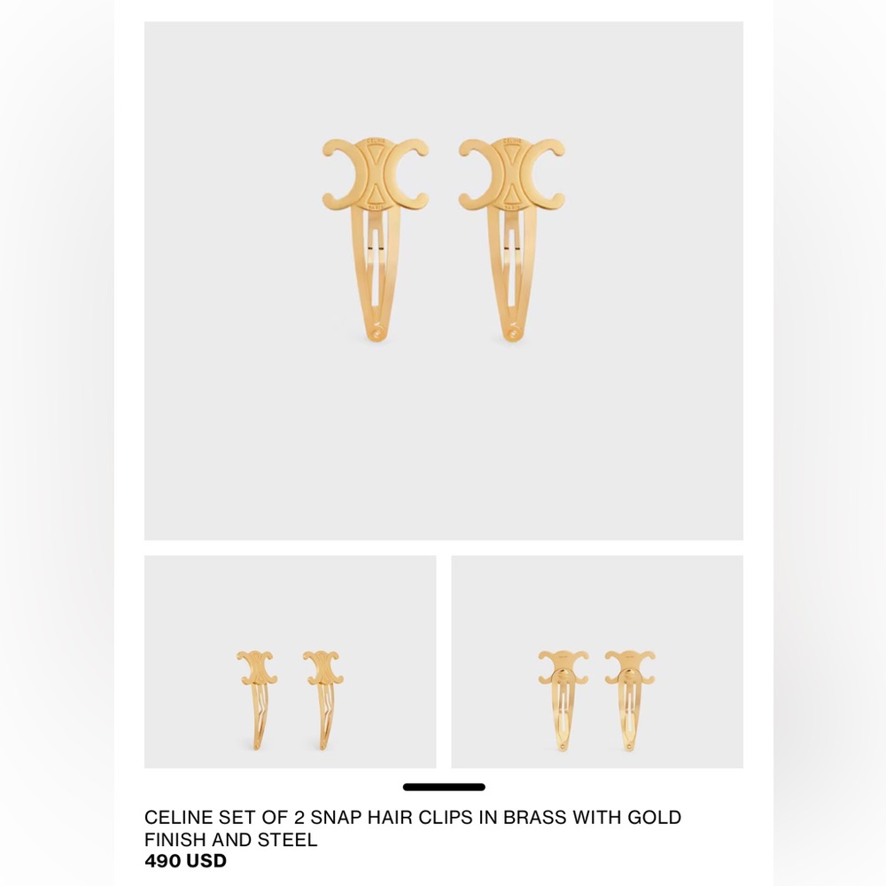 Celine Set of 2 Snap Hair Clips - Picture 7 of 7